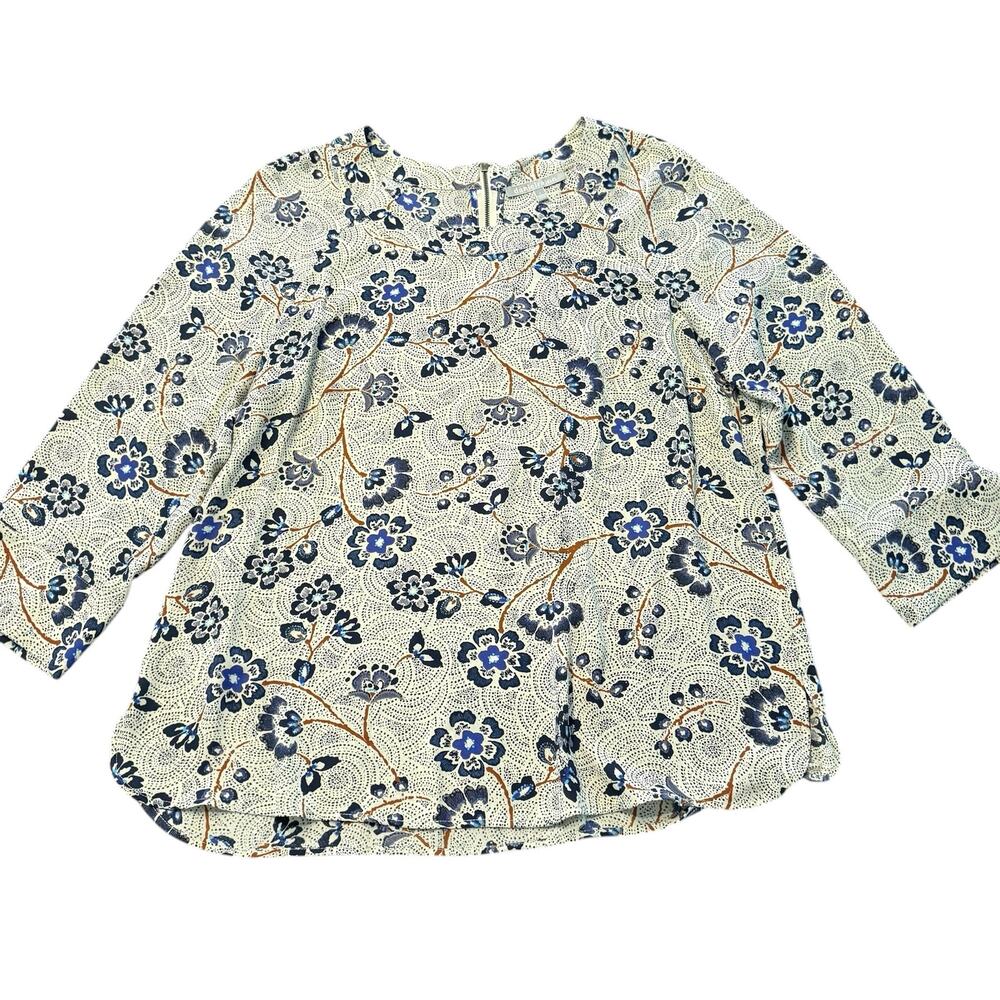 Daniel Rainn Ladies blue/purple blouse, exposed zipper in back, Size L